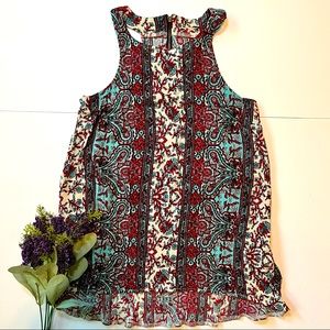 Multi-Colored Floral Tank